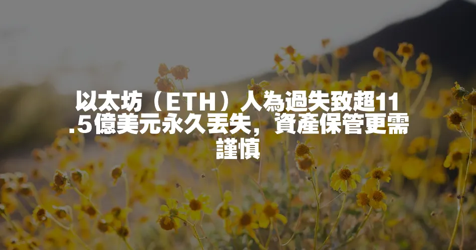 以太坊（ETH）人為過失致超11.5億美元永久丟失，資產保管更需謹慎