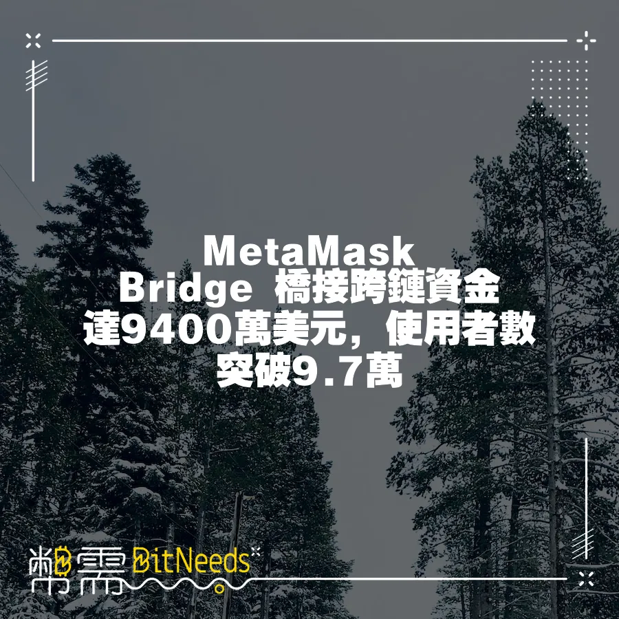 MetaMask Bridge 橋接跨鏈資金達9400萬美元，使用者數突破9.7萬