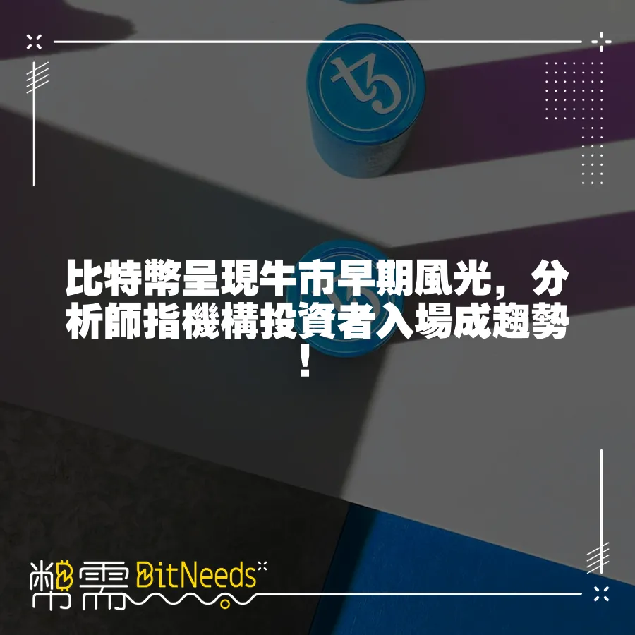 比特幣呈現牛市早期風光，分析師指機構投資者入場成趨勢！