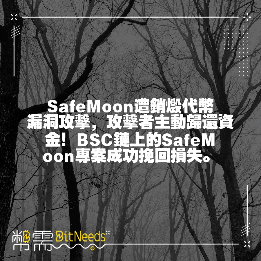 SafeMoon遭銷燬代幣漏洞攻擊，攻擊者主動歸還資金！BSC鏈上的SafeMoon專案成功挽回損失。