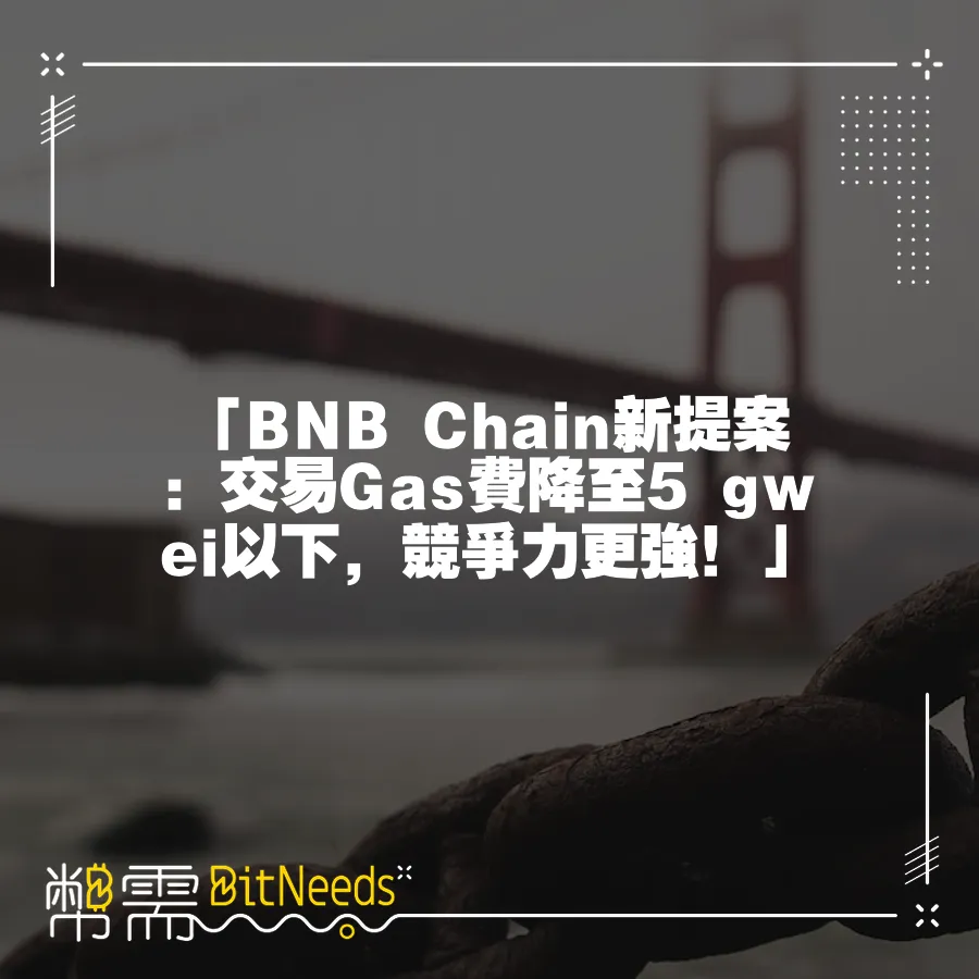 「BNB Chain新提案：交易Gas費降至5 gwei以下，競爭力更強！」