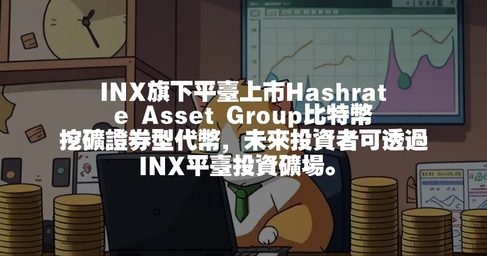 INX旗下平臺上市Hashrate Asset Group比特幣挖礦證券型代幣，未來投資者可透過INX平臺投資礦場。