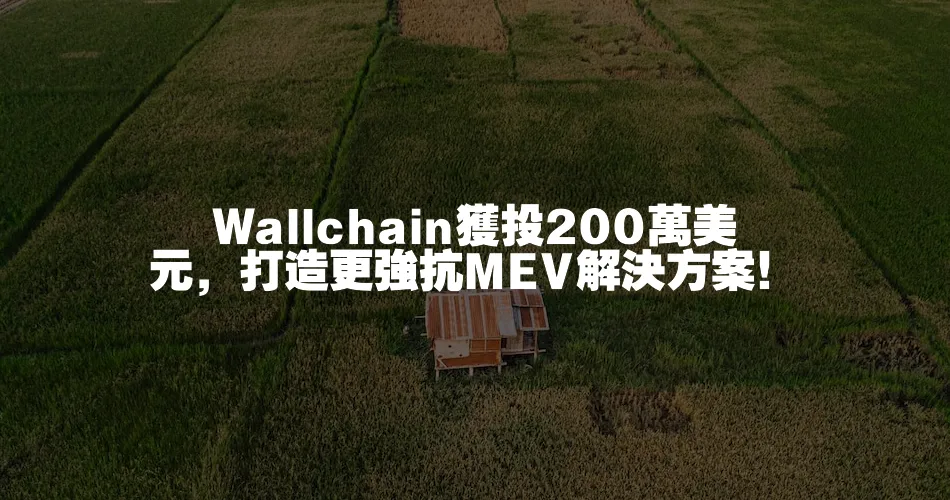 Wallchain獲投200萬美元，打造更強抗MEV解決方案！