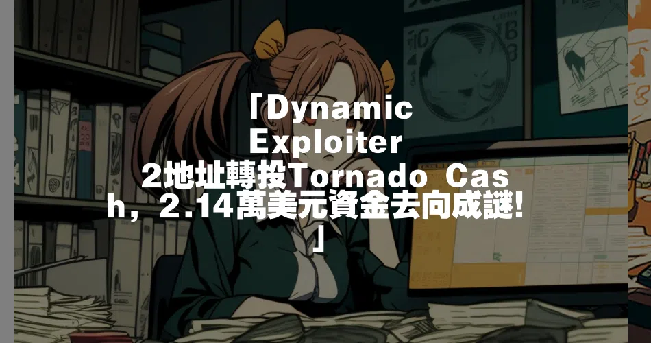 「Dynamic Exploiter 2地址轉投Tornado Cash，2.14萬美元資金去向成謎！」
