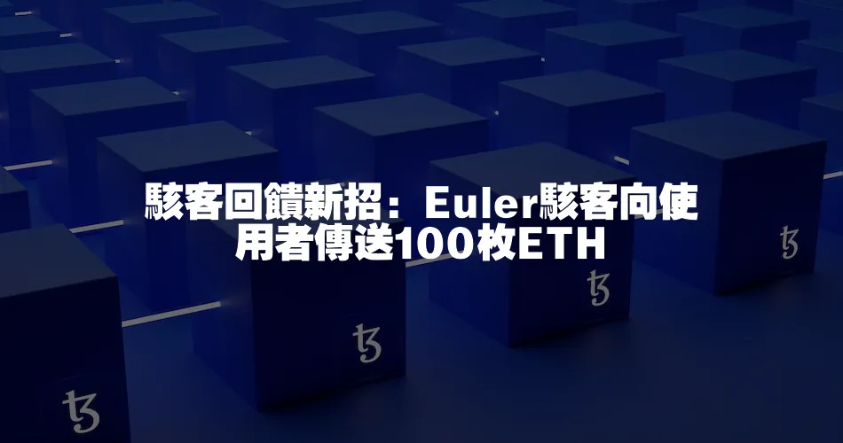 駭客回饋新招：Euler駭客向使用者傳送100枚ETH