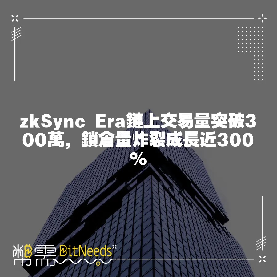 zkSync Era鏈上交易量突破300萬，鎖倉量炸裂成長近300%