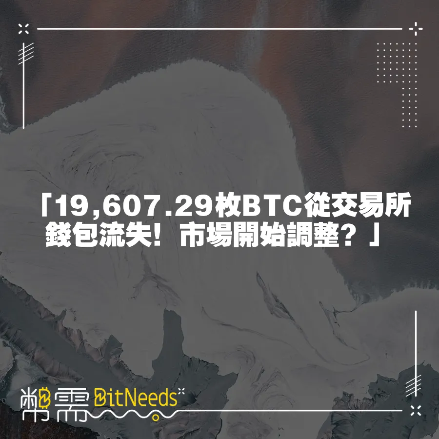 「19,607.29枚BTC從交易所錢包流失！市場開始調整？」