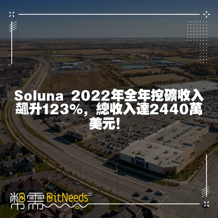 Soluna 2022年全年挖礦收入飆升123%，總收入達2440萬美元！