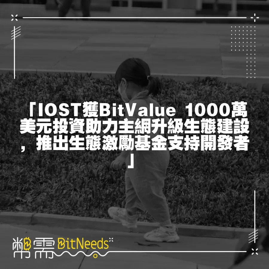 「IOST獲BitValue 1000萬美元投資助力主網升級生態建設，推出生態激勵基金支援開發者」