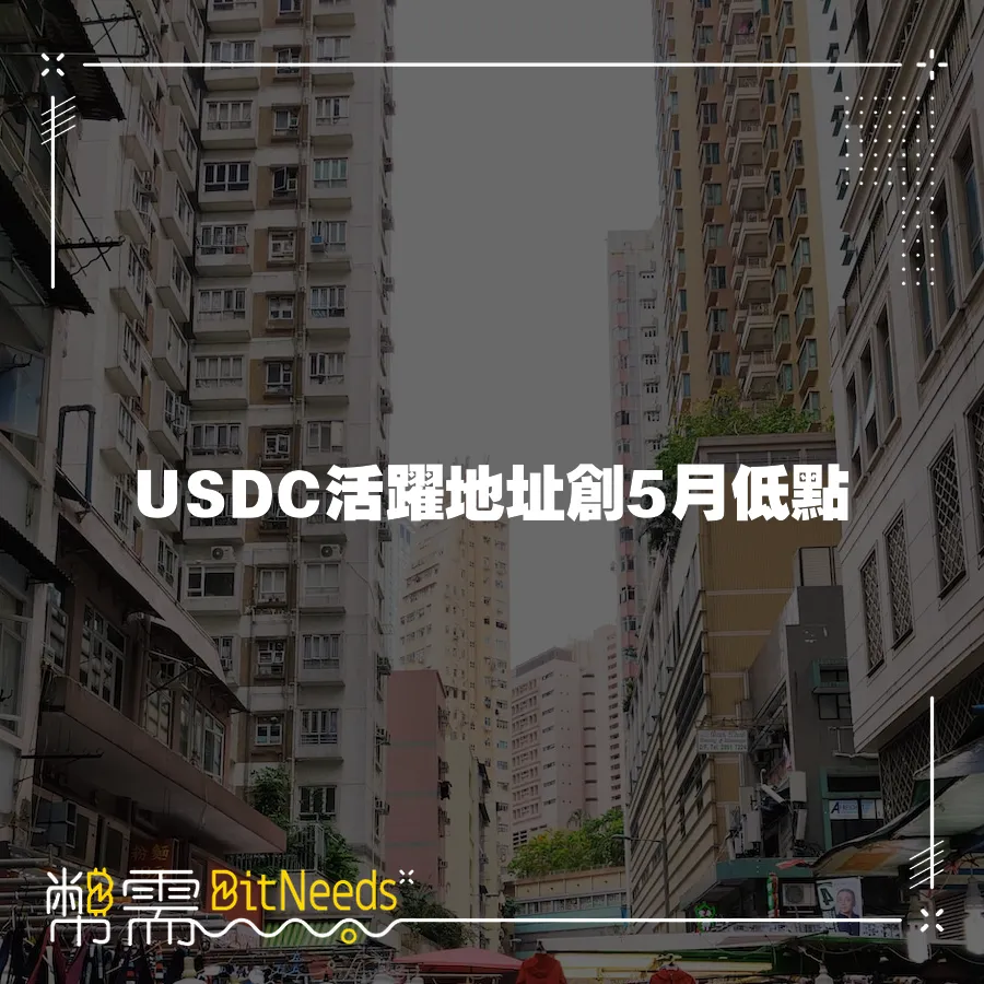 USDC活躍地址創5月低點