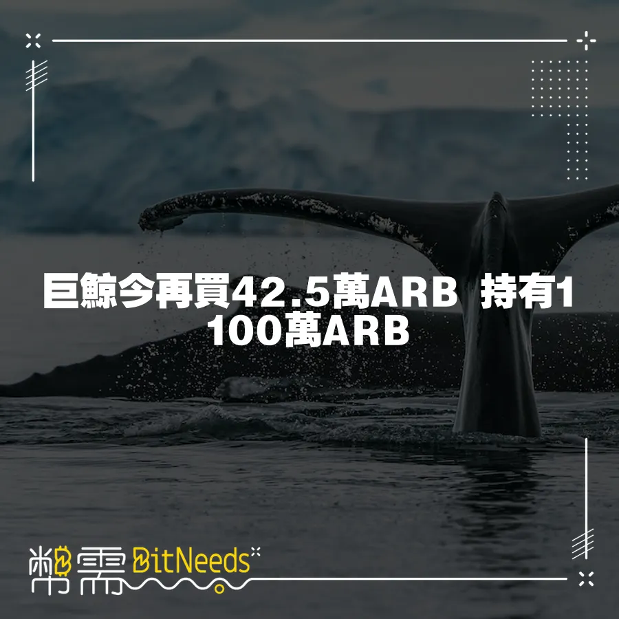 巨鯨今再買42.5萬ARB 持有1100萬ARB